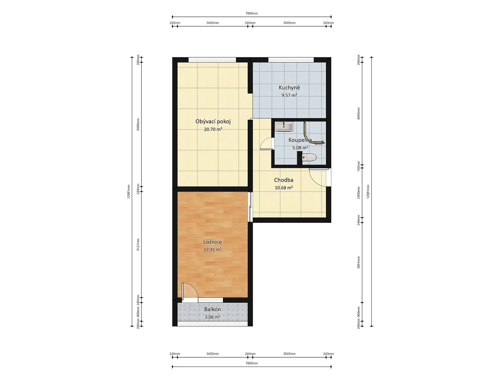 Prodej bytu 2+1 67 m² Palackého třída, Chrudim - fotografie 16